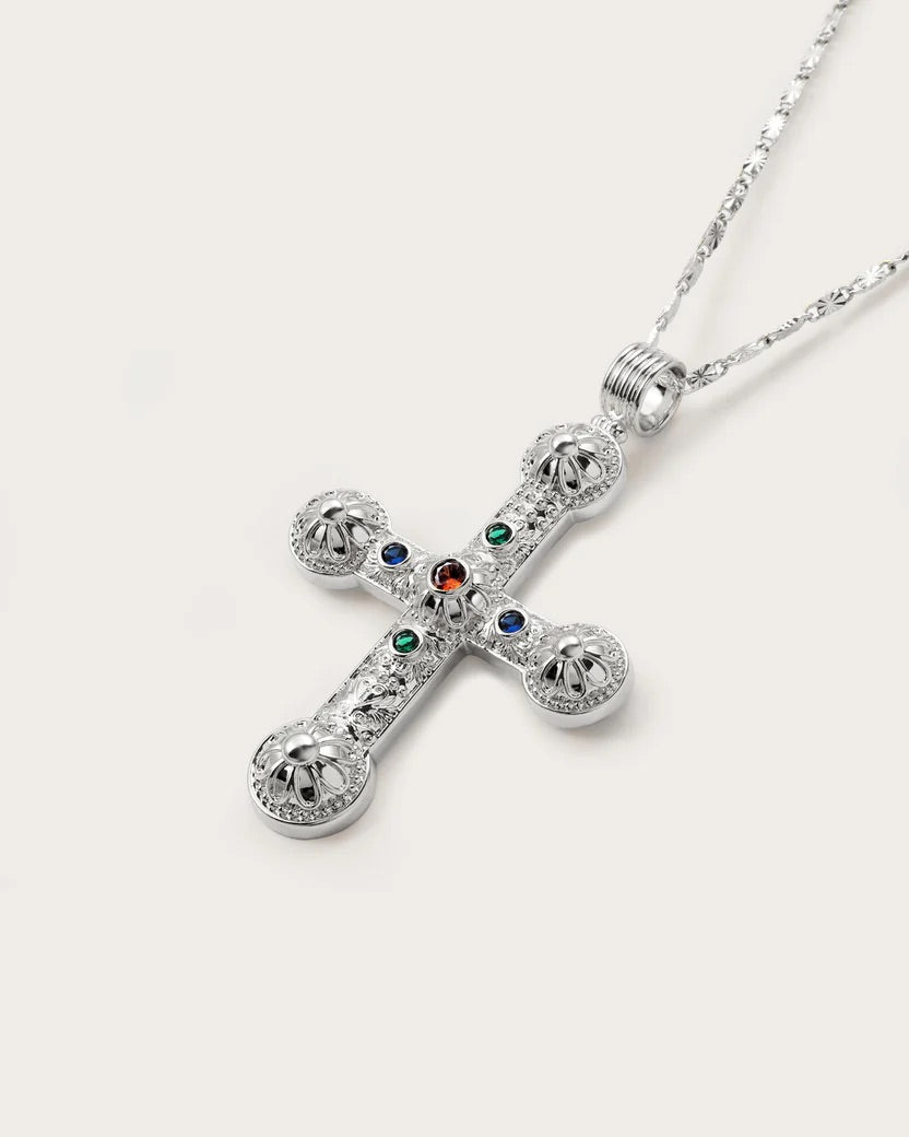 Silver Maxi Cross Necklace