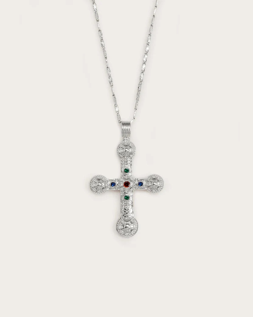 Silver Maxi Cross Necklace