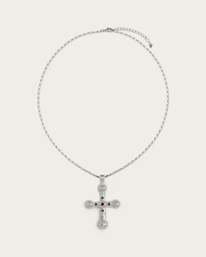 Silver Maxi Cross Necklace