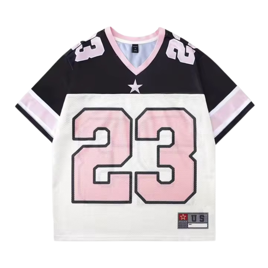 White/Pink/Black 23 Sport Jersey