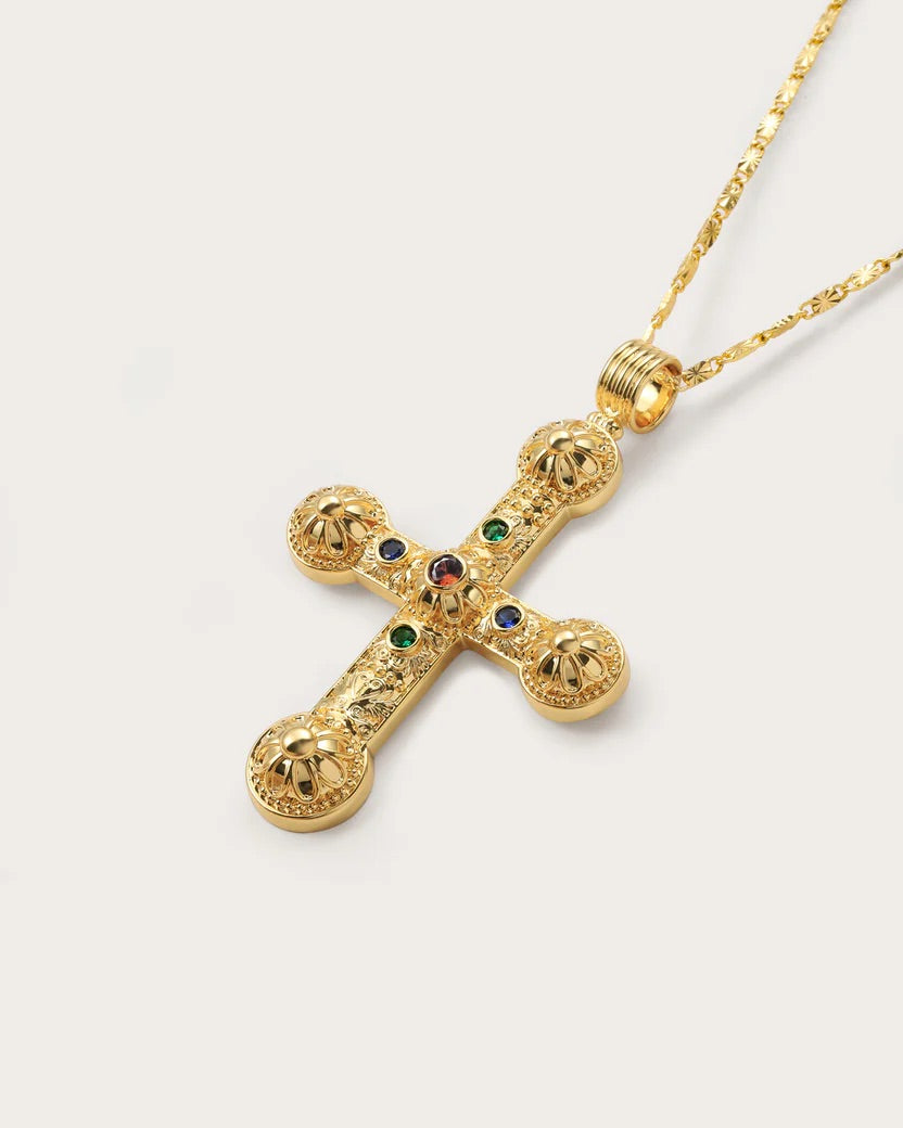 Gold Maxi Cross Necklace