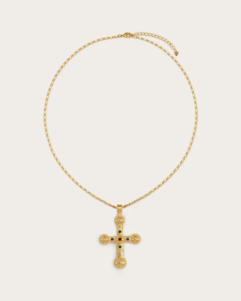 Gold Maxi Cross Necklace