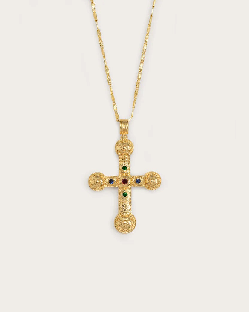 Gold Maxi Cross Necklace