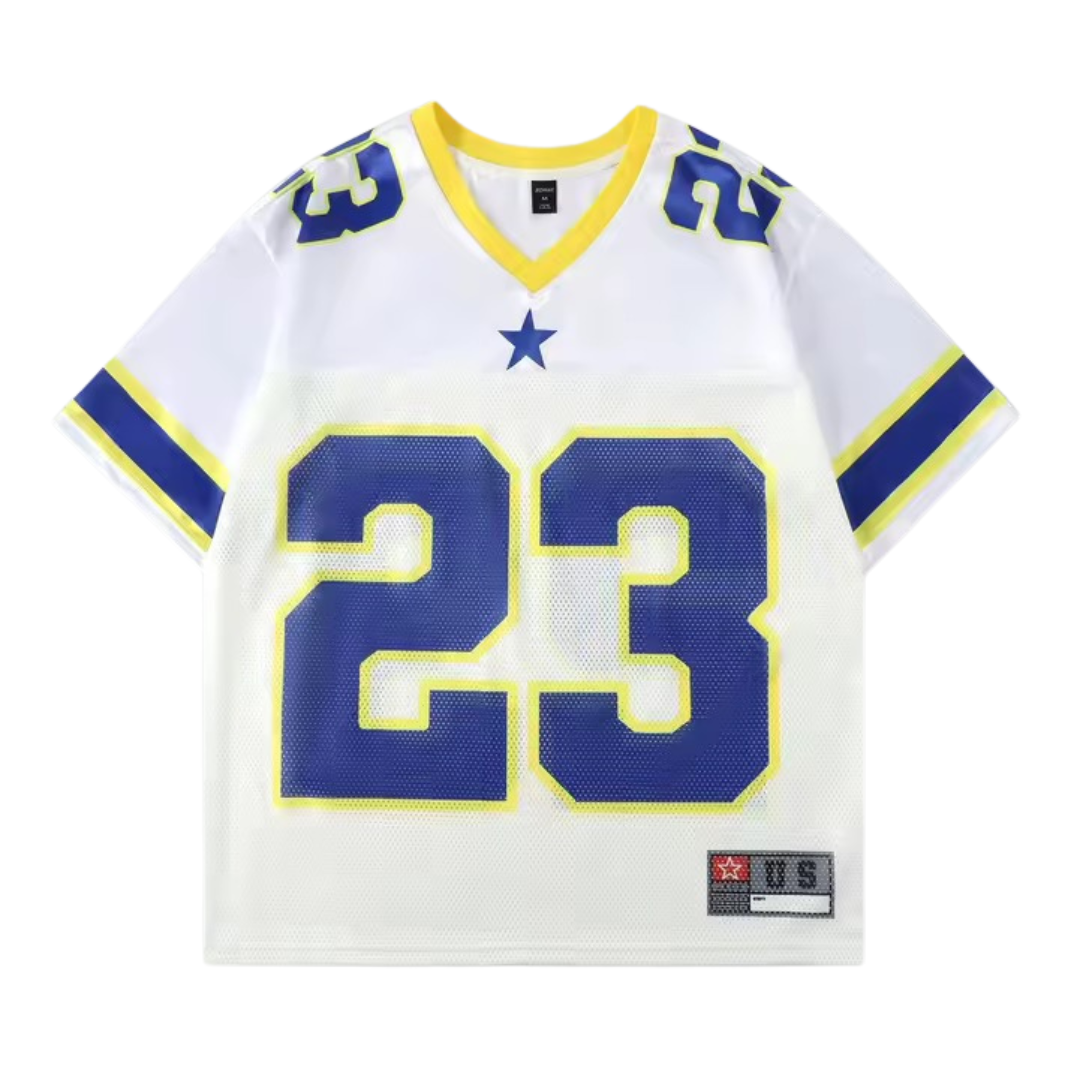 White/Blue/Yellow 23 Sport Jersey